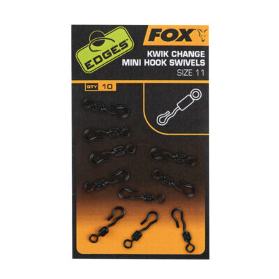 Secure your catch with Fox Mini Hook Swivels x10 – ultimate strength & reliability for seamless fishing! Perfect swivel action for any rig.