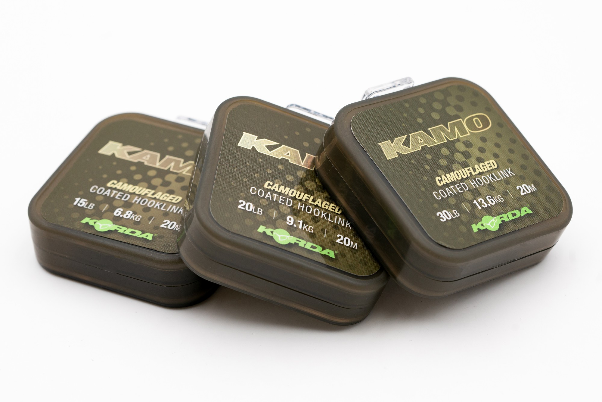 Korda Kamo Coated Hooklink [15lb, 20lb, 30lb, 50lb, 65lb, and 80lb.]