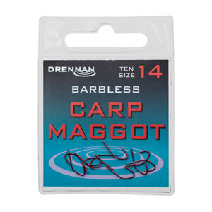 Drennan Barbless Carp Maggot [ Sizes 14, 16, 18, 20 ]