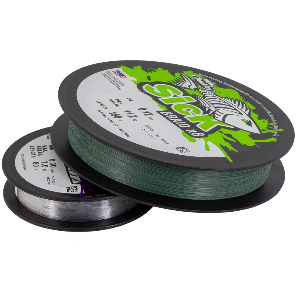 Berkley Sick Braid x8 green braid 150m + 50m Fluoro – 13lb