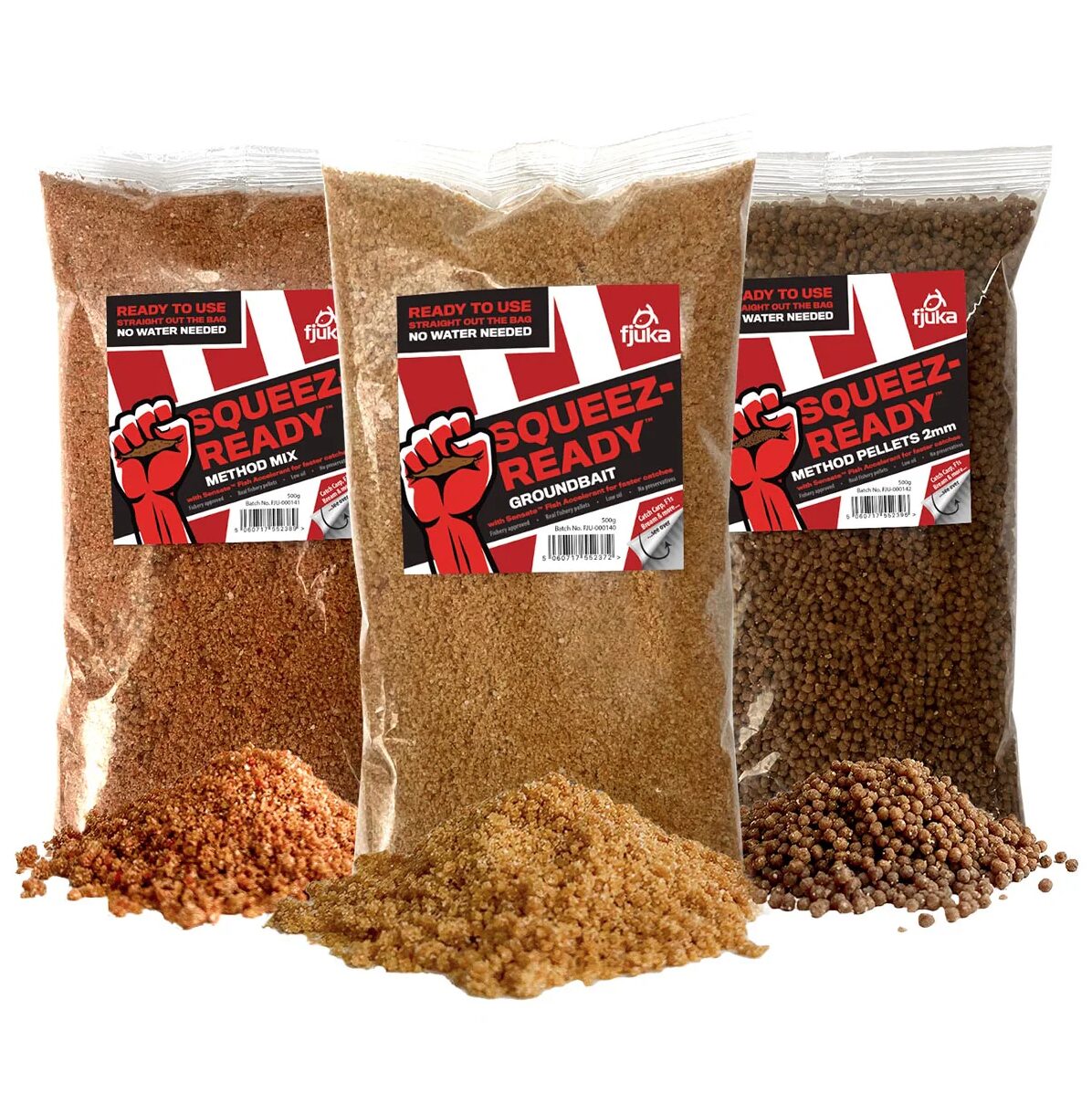 Fjuka Squeez-Ready GroundBaits & Pellets 500g