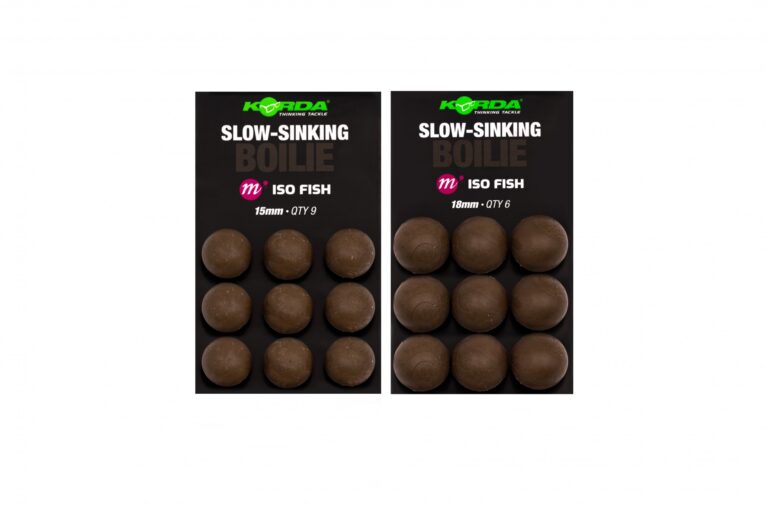 Discover Korda Iso Fish Artificial Boilies: Perfect for Anglers with Slow-sinking and Pop-up Options. Enhance Your Fishing Success with These Irresistible Baits!